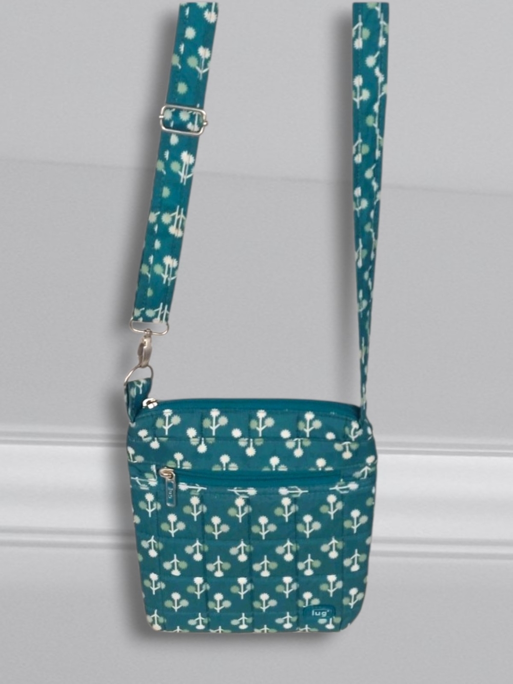 Lug "Skipper SE" in Orchard Teal Floral Print-Crossbody Purse-Travel Purse